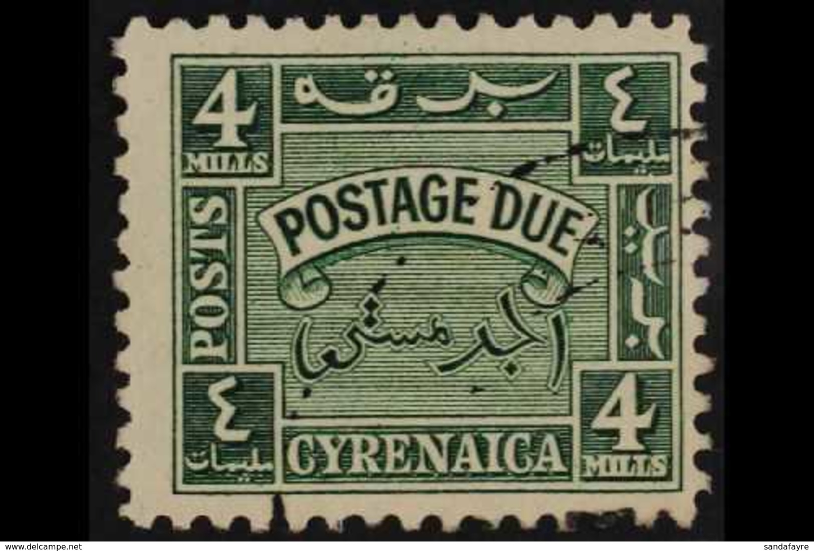 CYRENAICA  POSTAGE DUES 1950 4m Green, SG D150, Very Fine Used. For More Images, Please Visit Http://www.sandafayre.com/ - Italienisch Ost-Afrika