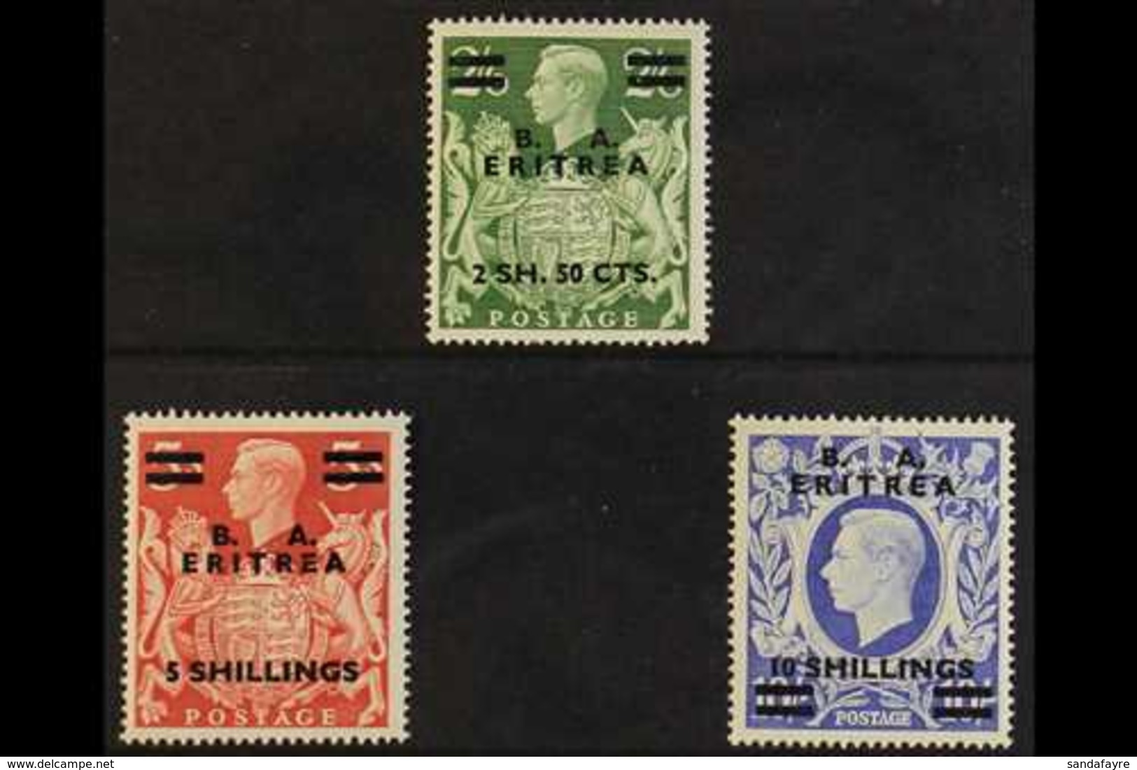 ERITREA  1950 High Values Set, SG E23/25, Never Hinged Mint (3 Stamps) For More Images, Please Visit Http://www.sandafay - Italienisch Ost-Afrika