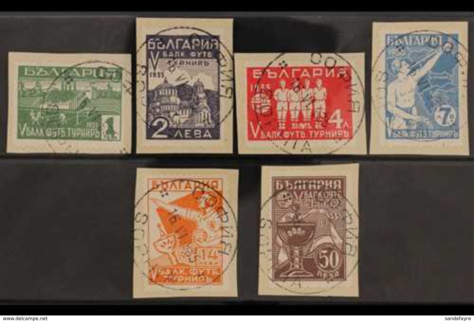 1935  Football Complete Set (Michel 274/79, SG 351/56), Superb Cds Used On Pieces, Very Fresh. (6 Stamps) For More Image - Sonstige & Ohne Zuordnung