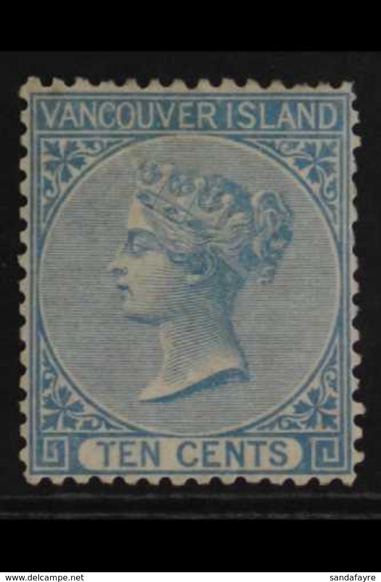 VANCOUVER ISLAND  1865 10c Blue, Wmk CC, Perf 14, SG 14, Fine And Fresh Mint, Large Part Og. For More Images, Please Vis - Sonstige & Ohne Zuordnung