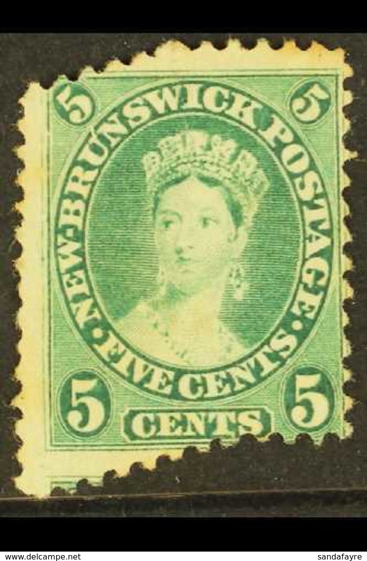 1860-63  5c Yellow Green Queen, SG 14, A Spectacular FREAK MISPERF, Fine Unused, Some Age Marks. For More Images, Please - Sonstige & Ohne Zuordnung