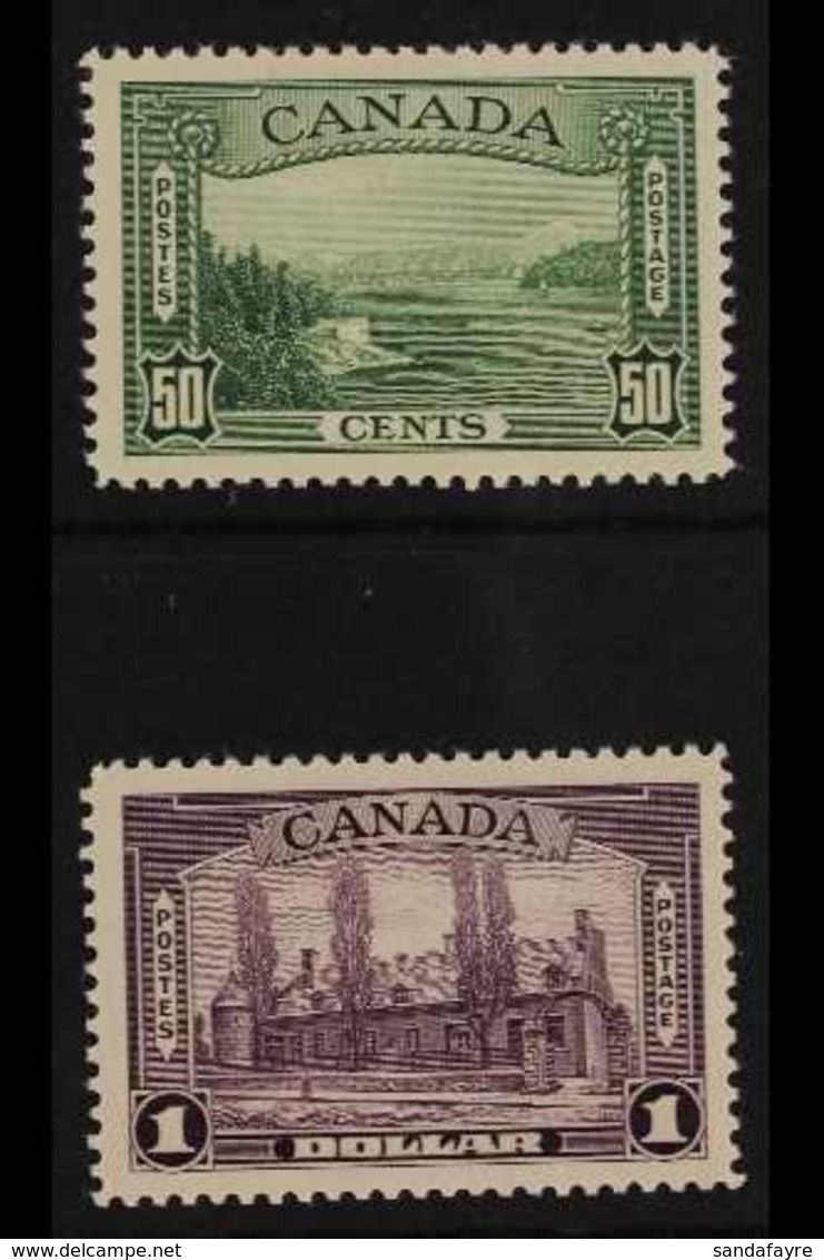 1937-8 TOP VALUES.   50c Green & $1 Violet SG 366/7, Never Hinged Mint (2 Stamps) For More Images, Please Visit Http://w - Sonstige & Ohne Zuordnung