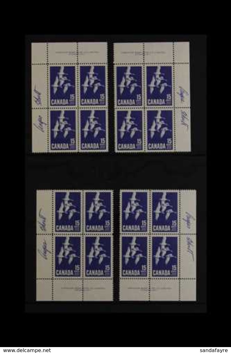 1963  15c Blue, ALL FOUR PLATE BLOCKS From Plate 1, Each SIGNED By Designer ANGUS SHORTT, SG 539, Fine, Never Hinged Min - Sonstige & Ohne Zuordnung