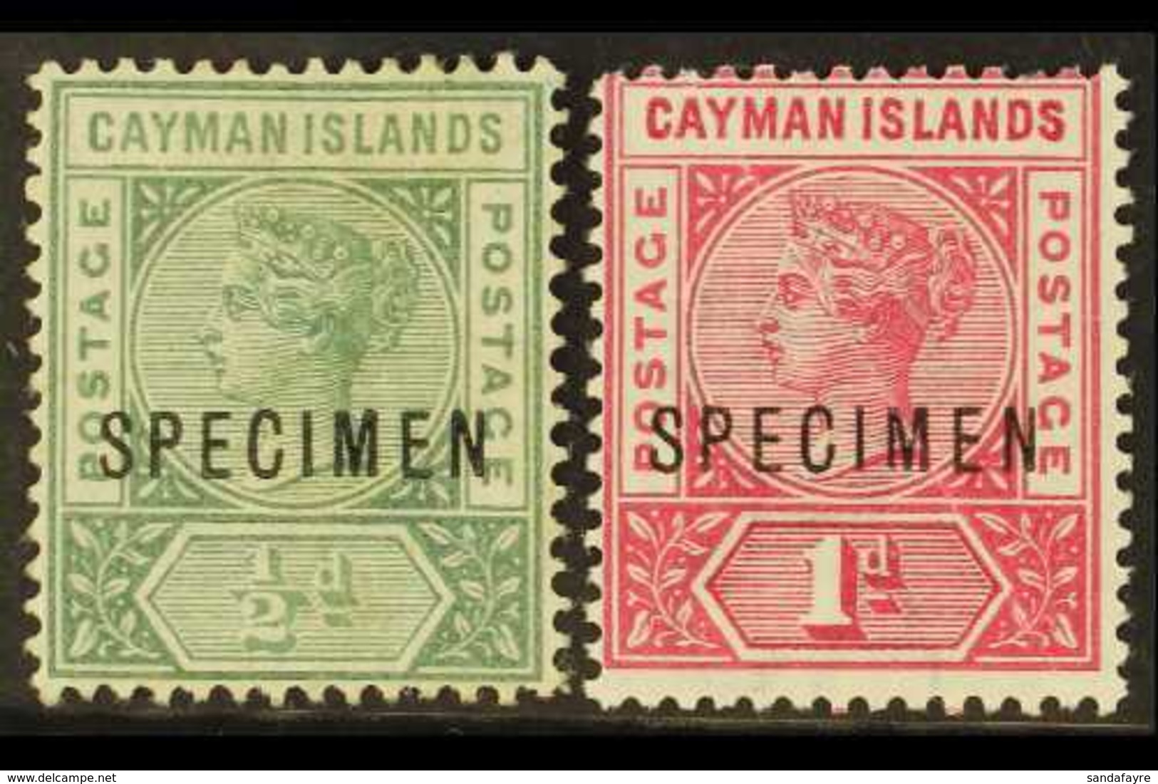 1900  1½d And 1d Overprinted "Specimen" (1d Creased), SG 1s/2s, Mint. Scarce. (2 Stamps) For More Images, Please Visit H - Cayman Islands