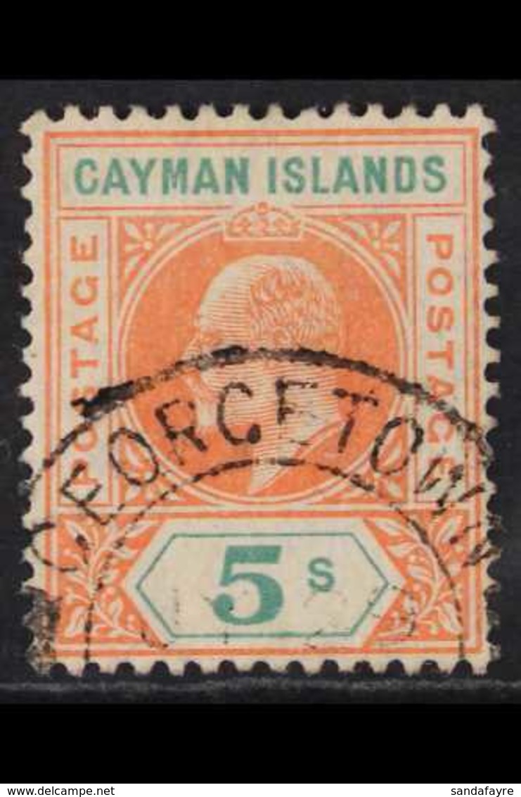 1907  5s Salmon & Green, SG 16, Full Perfs, "Georgetown" Cds, Fine Used. For More Images, Please Visit Http://www.sandaf - Cayman Islands