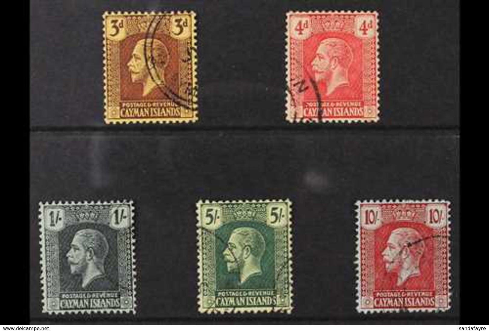 1921-26  KGV Definitive Set, MCA Wmk, SG 60/67, Fine Used (5 Stamps) For More Images, Please Visit Http://www.sandafayre - Cayman Islands