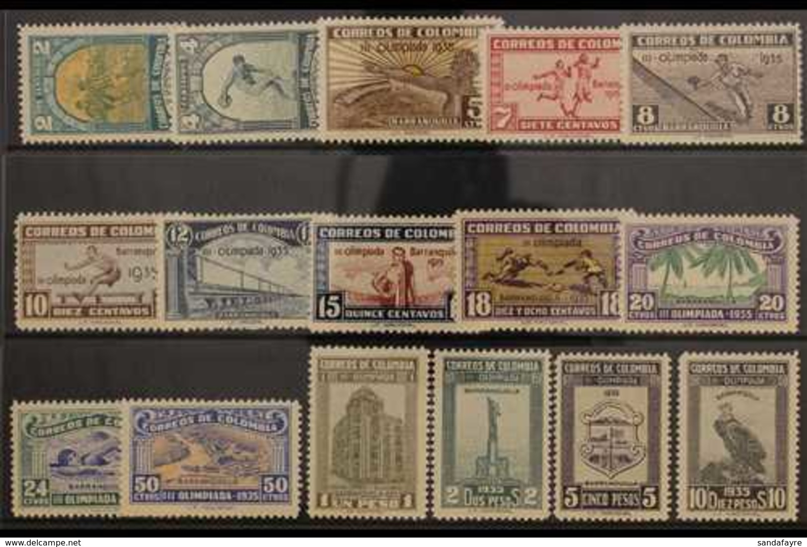 1935 OLYMPIC GAMES SET  Third National Olympiad / Sports Set Complete, SG 461/476 (Scott 421/36), A Seldom Seen Very Fin - Kolumbien