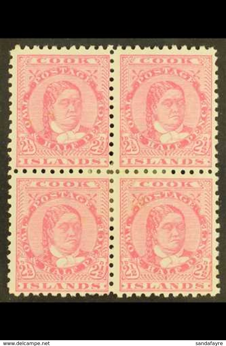 1893-1900  2½d Pale Rose Perf 11, SG 16, Fine Mint BLOCK Of 4, Fresh. (4 Stamps) For More Images, Please Visit Http://ww - Cookinseln