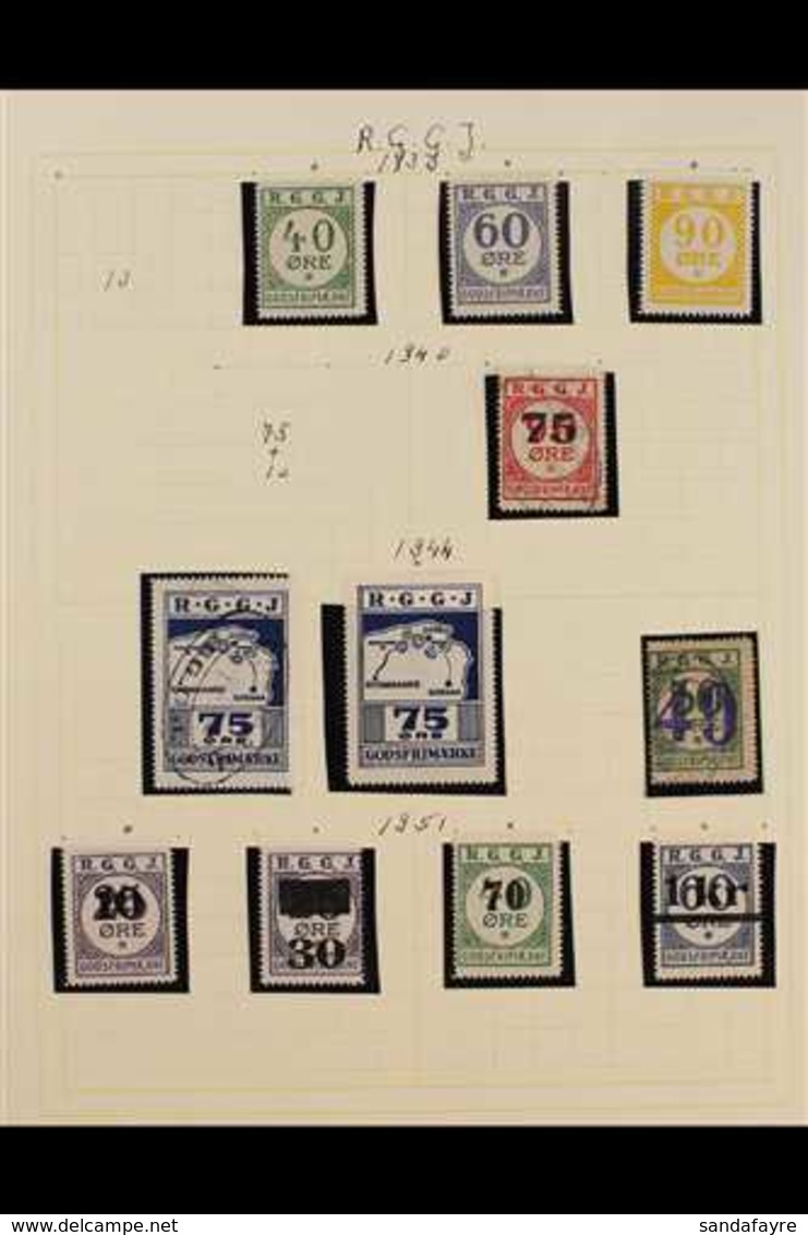 RAILWAY LOCAL STAMPS  RYOMGARD GJERRILD GRENAA JERNBANE (R.G.G.J.) 1930-1953 Mostly Never Hinged Mint All Different Coll - Sonstige & Ohne Zuordnung