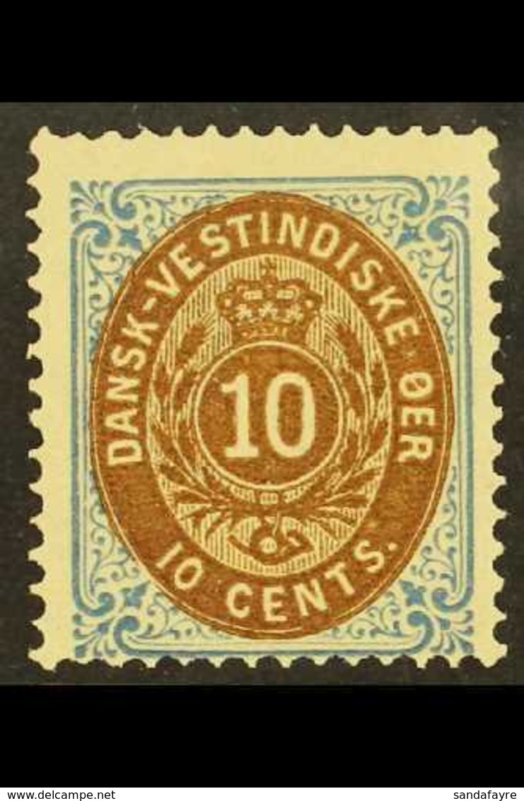 1873-1902  10c Bistre-brown And Blue, Frame Inverted, SG 23a, Very Fresh Mint. For More Images, Please Visit Http://www. - Dänisch-Westindien