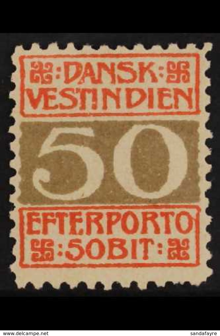 POSTAGE DUE  1905 50b Grey And Red, Perf 11½ (line), Facit L8 C3 Or SG D63b, Fine Mint. For More Images, Please Visit Ht - Dänisch-Westindien
