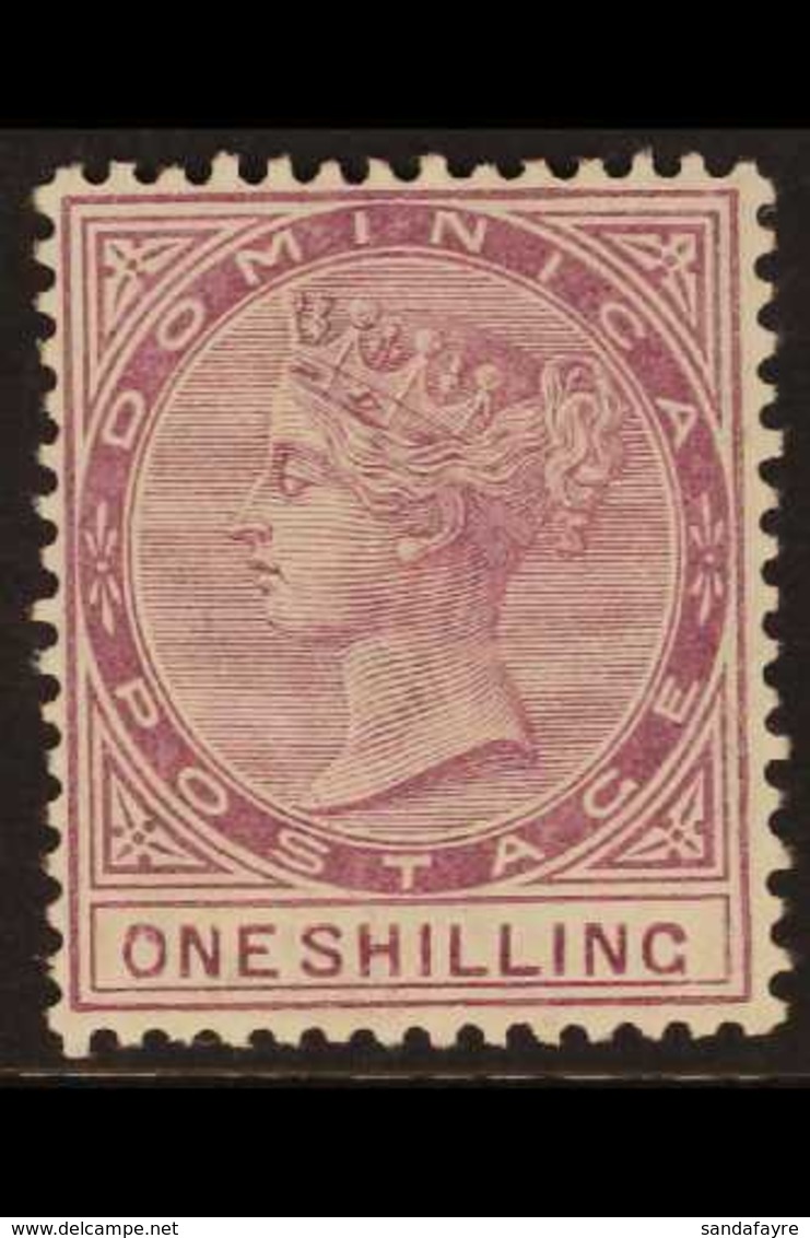 1886-90  1s Dull Magenta, Watermark Crown CA, SG 26, Light Gum Bend On OG. Fine Mint. For More Images, Please Visit Http - Dominica (...-1978)