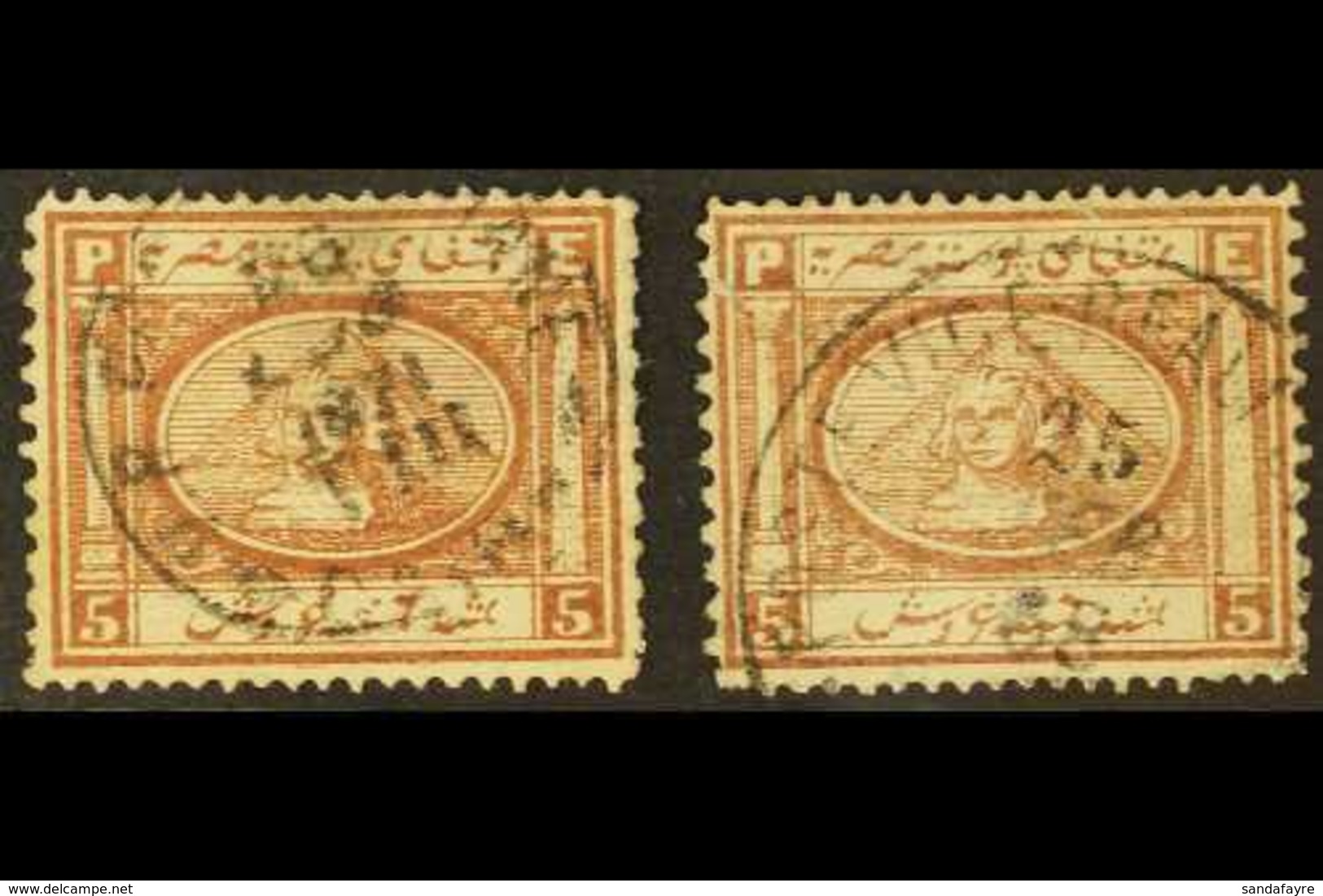 1867-71  5pi Brown, Type I & IV Examples, SG 16, Both With Small Faults, But C.d.s. Used, Cat.£360 (2 Stamps). For More  - Sonstige & Ohne Zuordnung
