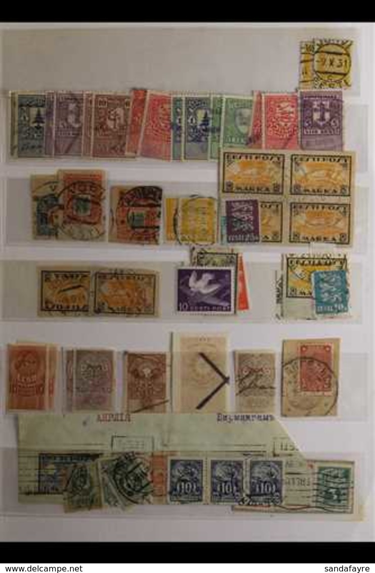 'BACK OF THE BOOK'  - Quite Literally The Last Page From A Collection With Randon Revenues Stamps & Some Stamps With Int - Estland