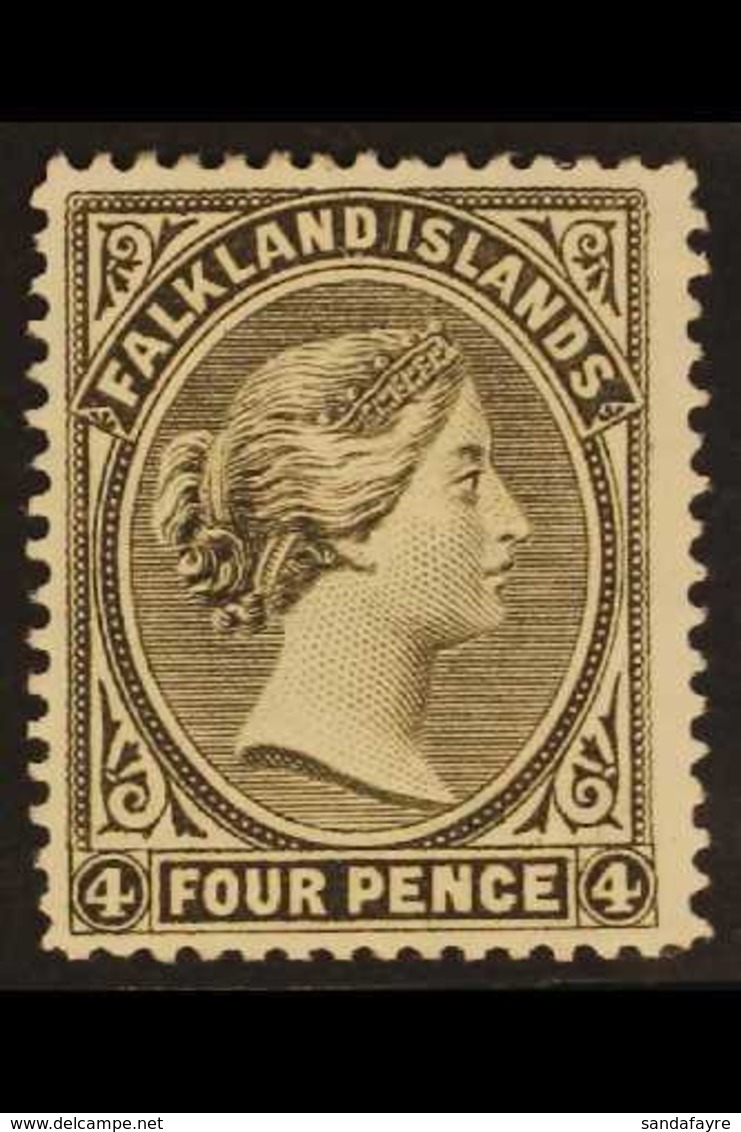 1889  4d Olive Grey Black "REVERSED CA WATERMARK", SG 12x, Mint With Large Part OG. For More Images, Please Visit Http:/ - Falklandinseln