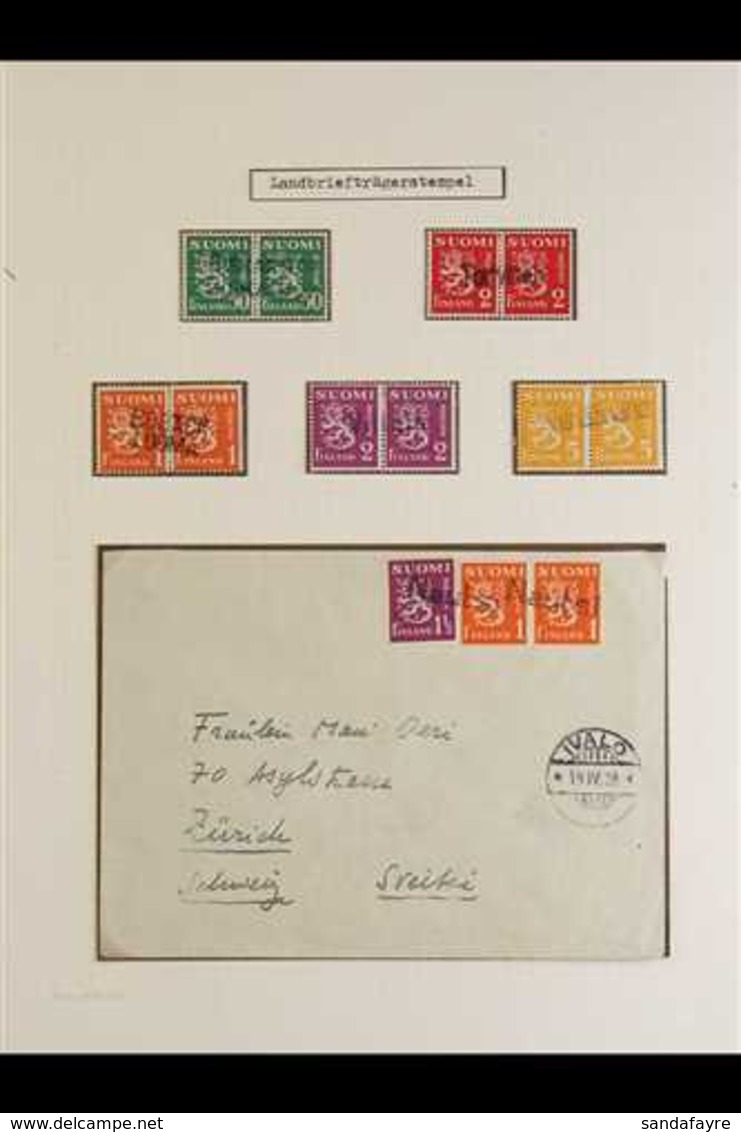 COUNTRY POSTMAN CANCELS  1939 Cover To Switzerland Bearing Definitive 1½m Mauve And 1m Orange Pair Tied By "Nautsi" Stra - Sonstige & Ohne Zuordnung