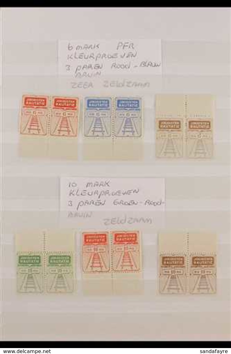 RAILWAY LOCAL STAMPS  1940's Never Hinged Mint Collection On Stock Pages, Includes JOKIOISTEN RAUTATIE Incl 6m Red, 6m B - Sonstige & Ohne Zuordnung