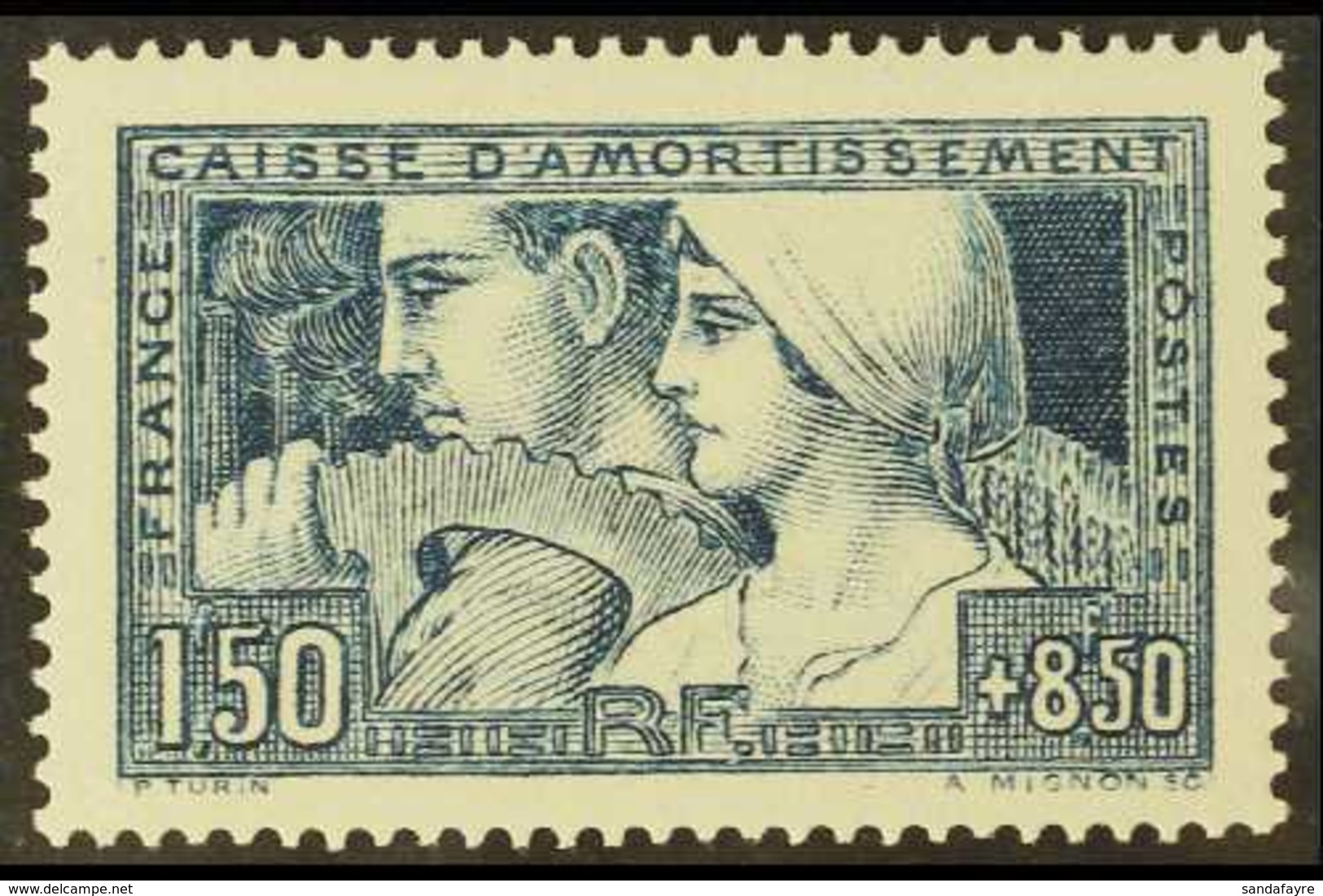 1928  1fr50 + 8fr50 Type III, Le Travail, Yv 252b, Very Fine Mint. For More Images, Please Visit Http://www.sandafayre.c - Sonstige & Ohne Zuordnung