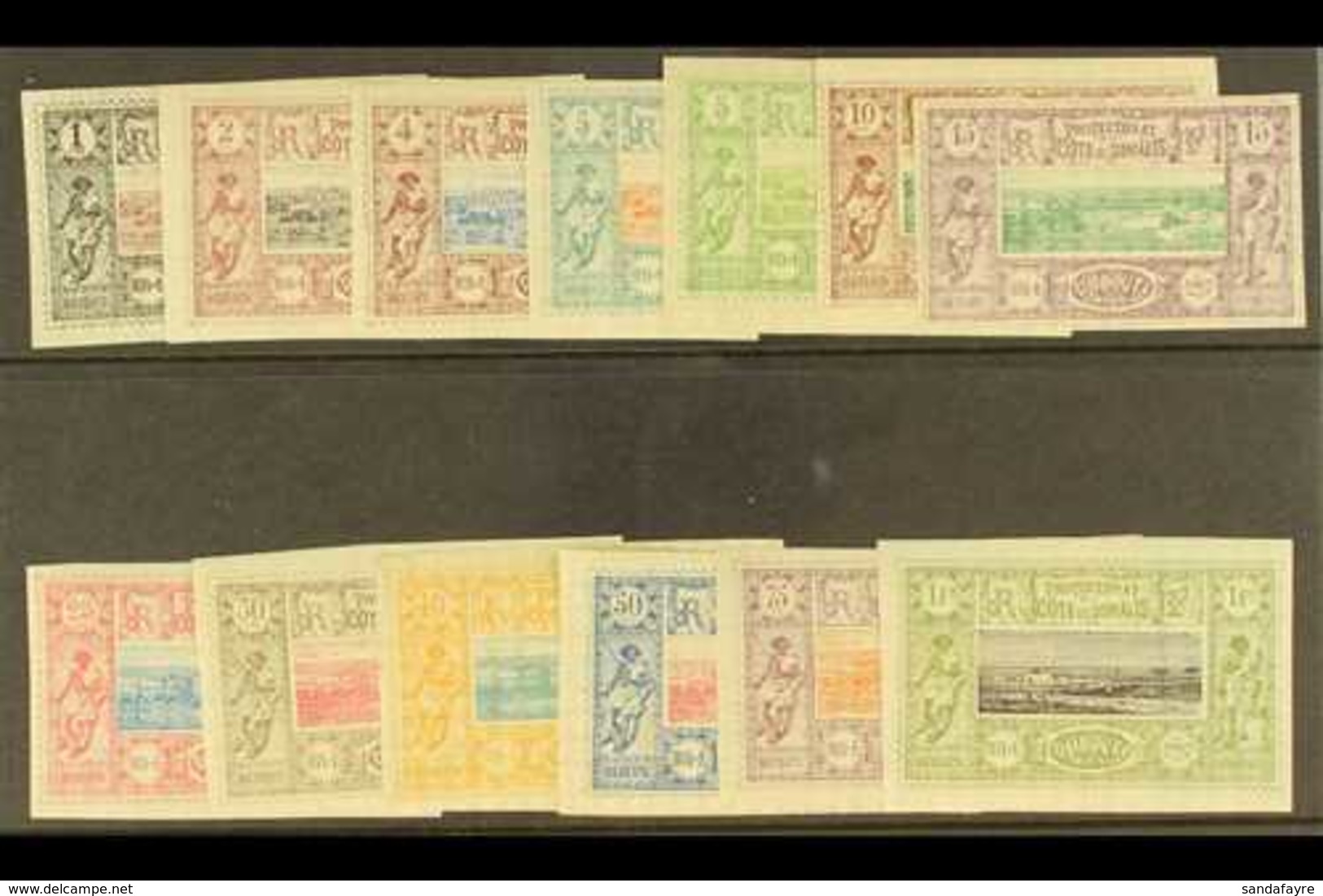 SOMALI COAST  DJIBOUTI 1894-1902 "View Of Djibouti" Imperf Set Complete From 1c To 1fr, SG 89/101, Fine Mint. (13 Stamps - Sonstige & Ohne Zuordnung