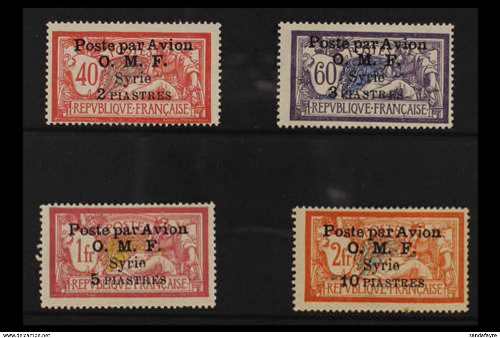 SYRIA  1922. O.M.F. Poste Par Avion Overprinted set, SG 89/92, Fine Mint (4 Stamps) For More Images, Please Visit Http:/ - Sonstige & Ohne Zuordnung