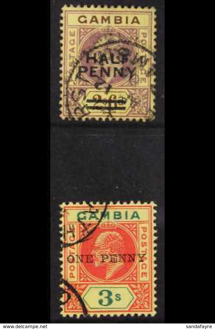 1906  KEVII Surcharged Set, SG 69/70 Fine Used (2 Stamps) For More Images, Please Visit Http://www.sandafayre.com/itemde - Gambia (...-1964)