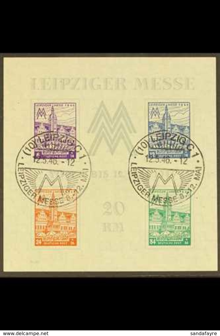 RUSSIAN ZONE  WEST SAXONY 1946 Leipzig Fair Miniature Sheet (Mi Block 5, SG MSRD51), With Leipziger Messe Special Cancel - Sonstige & Ohne Zuordnung