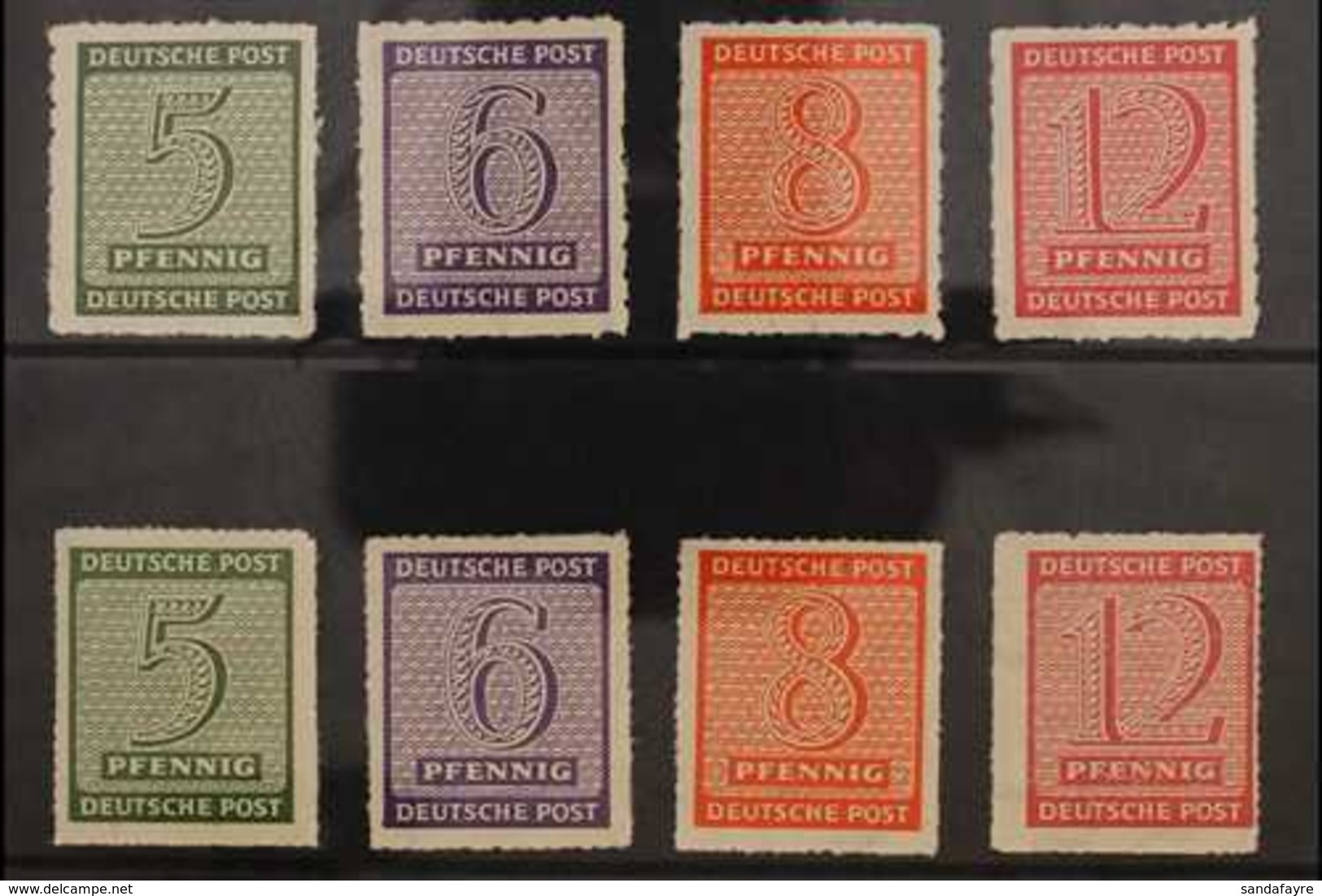 RUSSIAN ZONE  WEST SAXONY 1945 ROSSWEIN Local Postmaster Perforations Roul 10 Complete Set (Michel 116/19 C X) And Roul  - Sonstige & Ohne Zuordnung