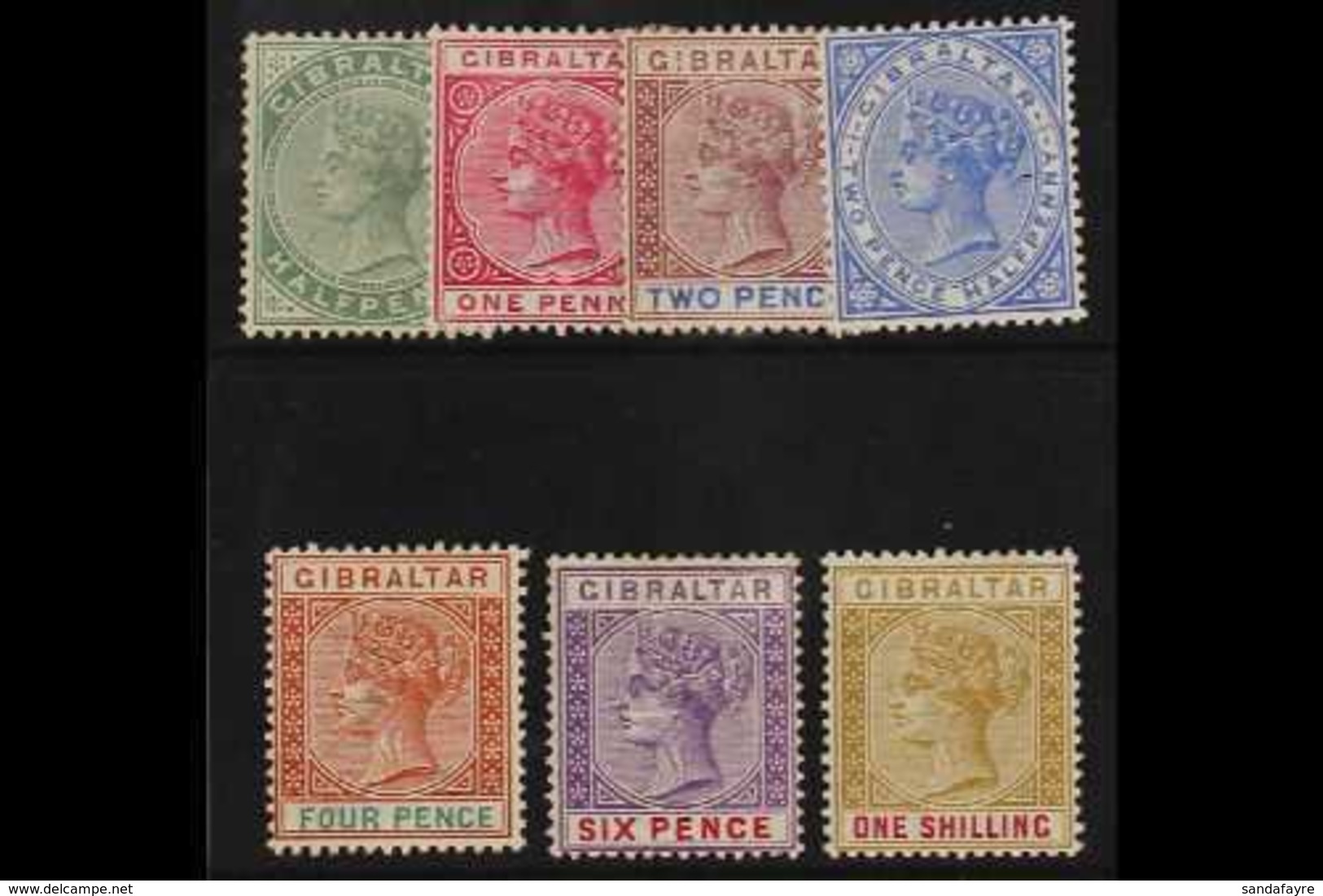1898  Reissue In Sterling Set Complete, SG 39/45, Very Fine Mint. (7 Stamps) For More Images, Please Visit Http://www.sa - Gibraltar