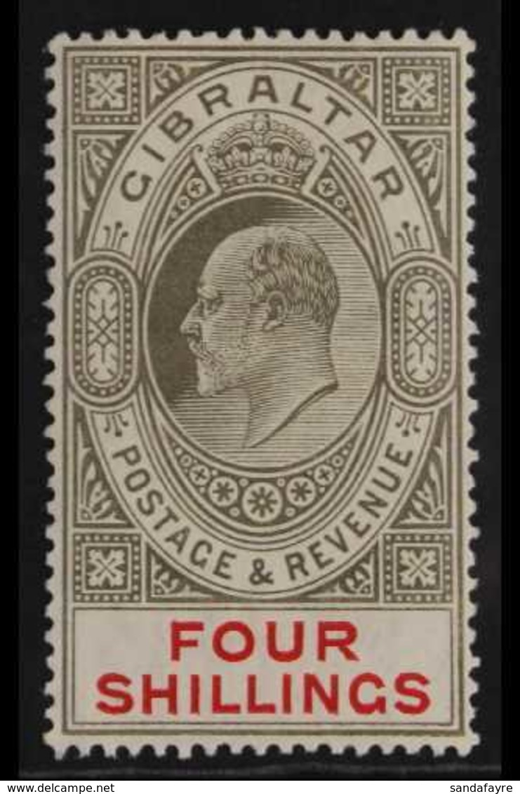 1906  4s Black And Carmine, New Colours, Wmk MCA, Ed VII, SG 73, Very Fine Mint. For More Images, Please Visit Http://ww - Gibraltar