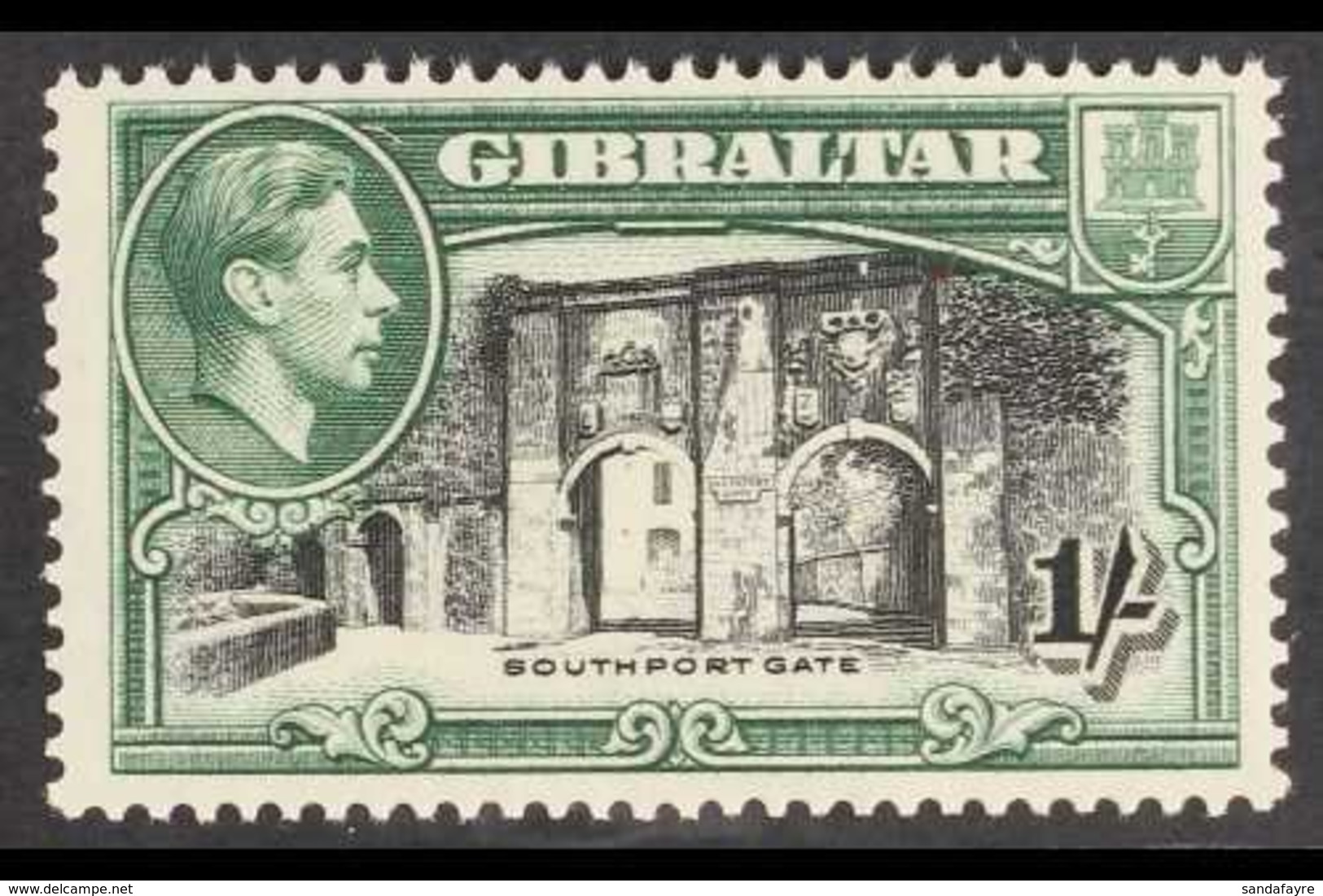 1938-51  1s Black & Green Perf 13½, SG 127a, Superb Never Hinged Mint, Very Fresh. For More Images, Please Visit Http:// - Gibraltar