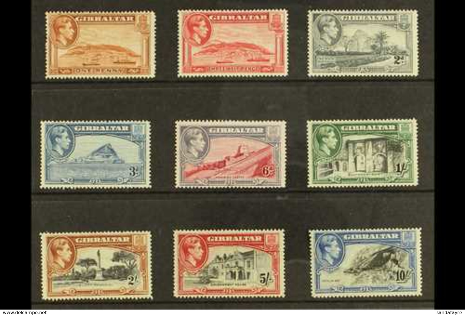 1938-51  A Complete Set Of All The Perf 14 Printings With 1d Yellow-brown, 1½d Carmine, 2d Grey, And 3d Light Blue, Plus - Gibraltar