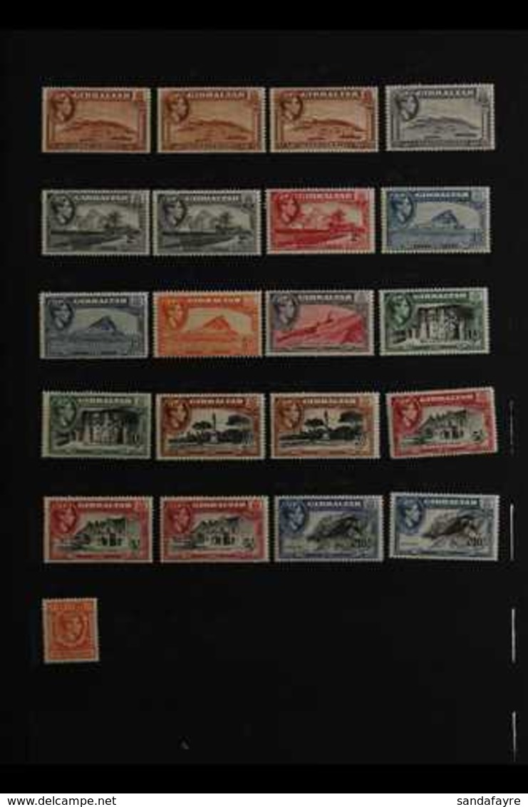 1938-51 DEFINITIVES FINE MINT RANGE   incl. 1d Perf. 14 And Perf. 13½, 2d Perf. 14, 3d Perf. 13½ And Perf. 14, 1s Perf.  - Gibraltar