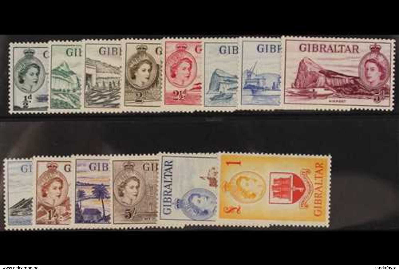 1953  Pictorial Set, SG 145/158, Fine Never Hinged Mint. (14 Stamps) For More Images, Please Visit Http://www.sandafayre - Gibraltar