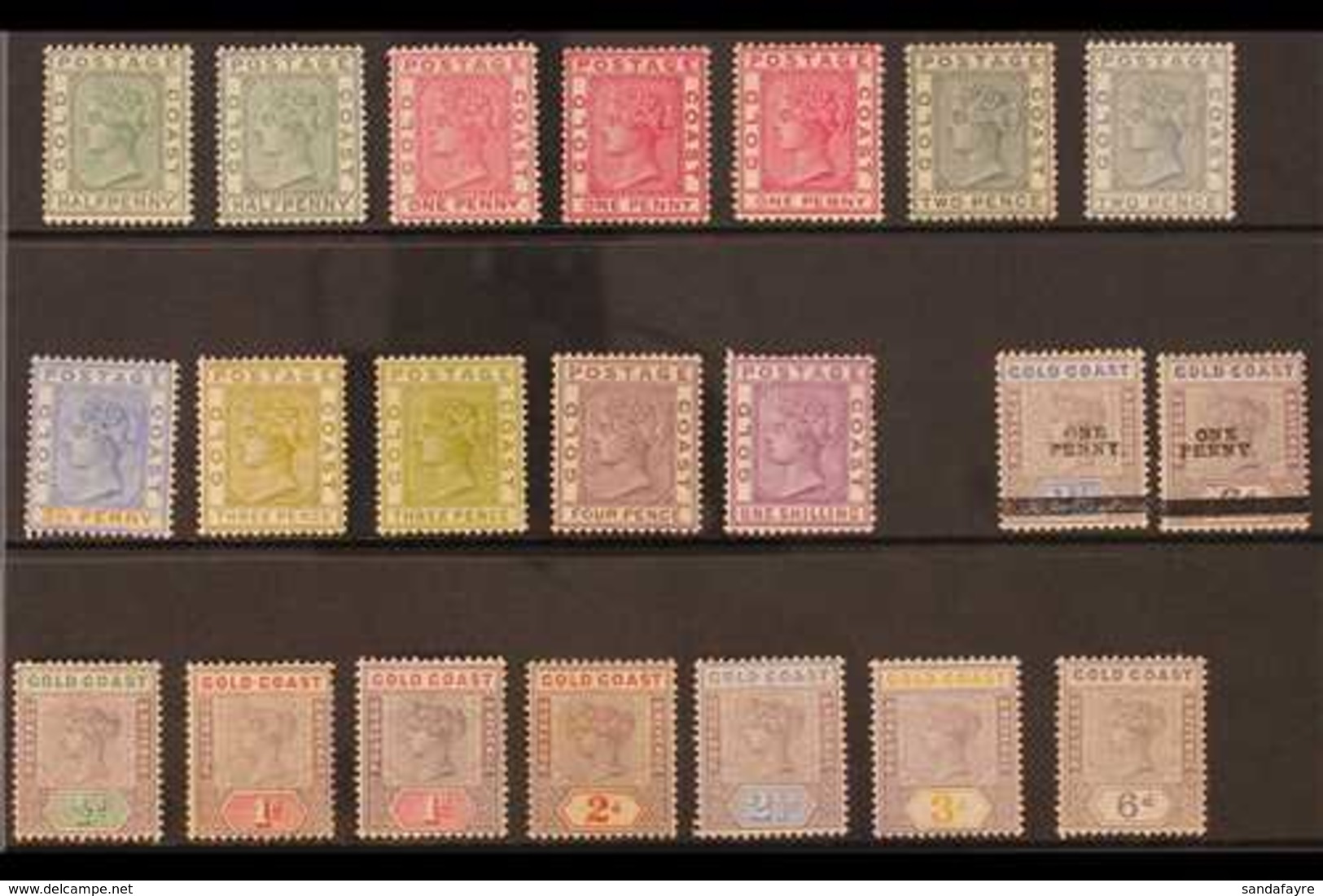 1884-1902 MINT QV SELECTION  Presented On A Stock Card That Includes 1884-91 Set To 4d & 1s Incl 1d Shades, 2d (x2) & 3d - Goldküste (...-1957)