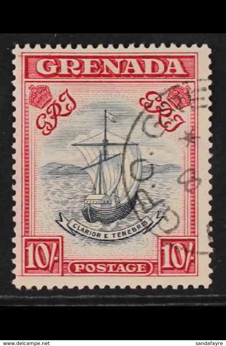 1938  10s Slate Blue And Bright Carmine, "Badge", SG 163b, Very Fine Used. RPS Cert. For More Images, Please Visit Http: - Grenada (...-1974)