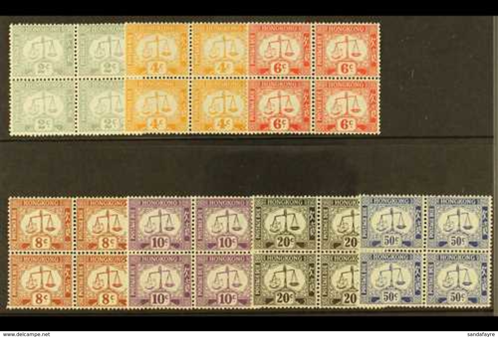 POSTAGE DUE  1938-63 Complete Set, SG D6/12 In Never Hinged Mint Blocks Of 4 (28 Stamps) For More Images, Please Visit H - Sonstige & Ohne Zuordnung