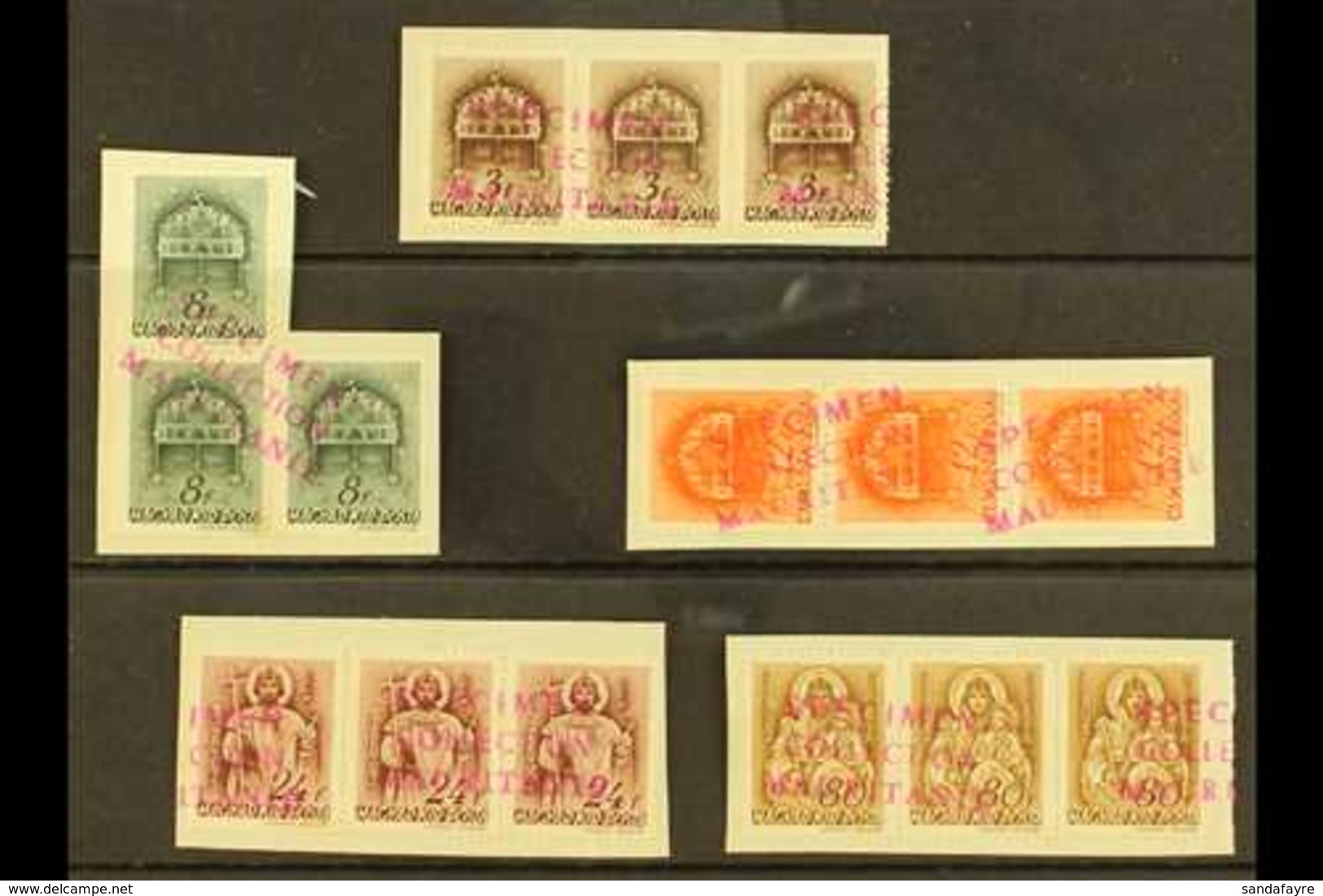 1941 ARCHIVE SPECIMENS  1941 "The Church In Hungary" 3f, 8f, 12f, 24f, And 80f Original Values Issued, Michel 666, 669,  - Sonstige & Ohne Zuordnung