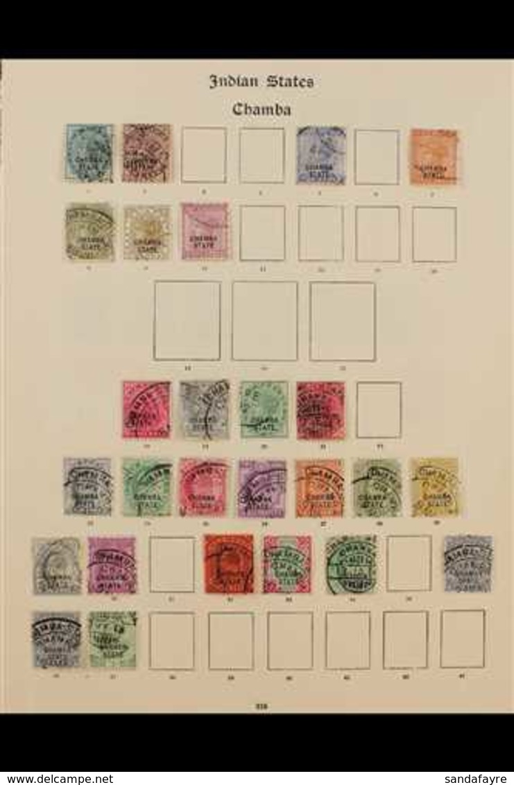 CHAMBA  1887-1935 FINE USED COLLECTION On Pages, Chiefly All Different, Includes 1887-95 Most Vals To 6a & 8a, 1903-05 K - Andere & Zonder Classificatie