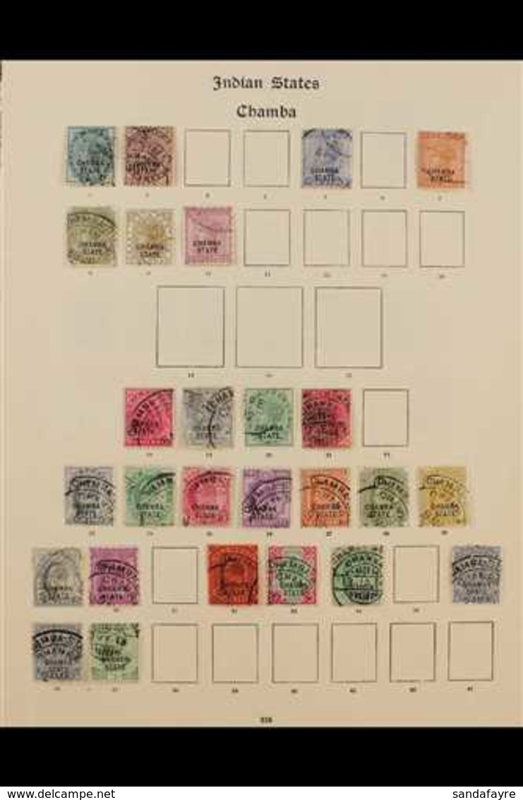 CHAMBA  1887-1935 FINE USED COLLECTION On Pages, Chiefly All Different, Includes 1887-95 Most Vals To 6a & 8a, 1903-05 K - Sonstige & Ohne Zuordnung