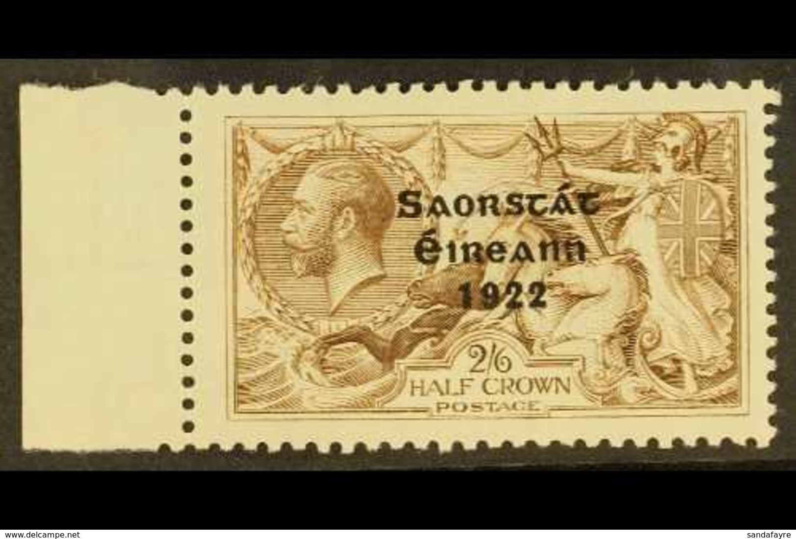 1922  2s 6d Pale Brown, 3 Line Thom Ovpt, Variety "Corner Re-entry", Hib. T59ca (SG 64 Var), Very Fine Mint Marginal. Fo - Sonstige & Ohne Zuordnung