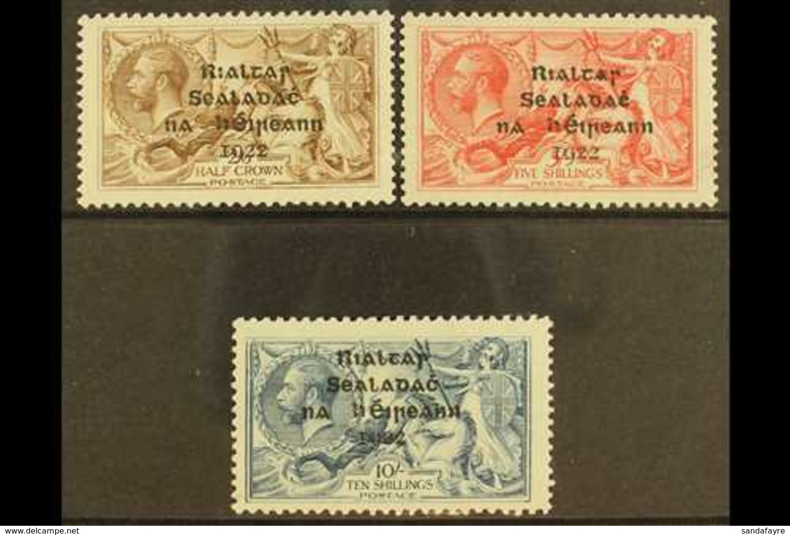 1922  Dollard Seahorses Set, SG 17/21, Fine Mint, The 5s On Pseudo-laid Paper. (3) For More Images, Please Visit Http:// - Sonstige & Ohne Zuordnung