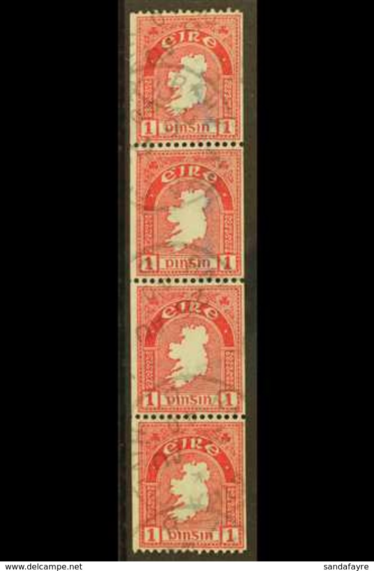 1940 COIL STAMP  1d Carmine, Perf 14 X Imperf, SG 112b, Fine Cds Used Strip Of Four. For More Images, Please Visit Http: - Sonstige & Ohne Zuordnung