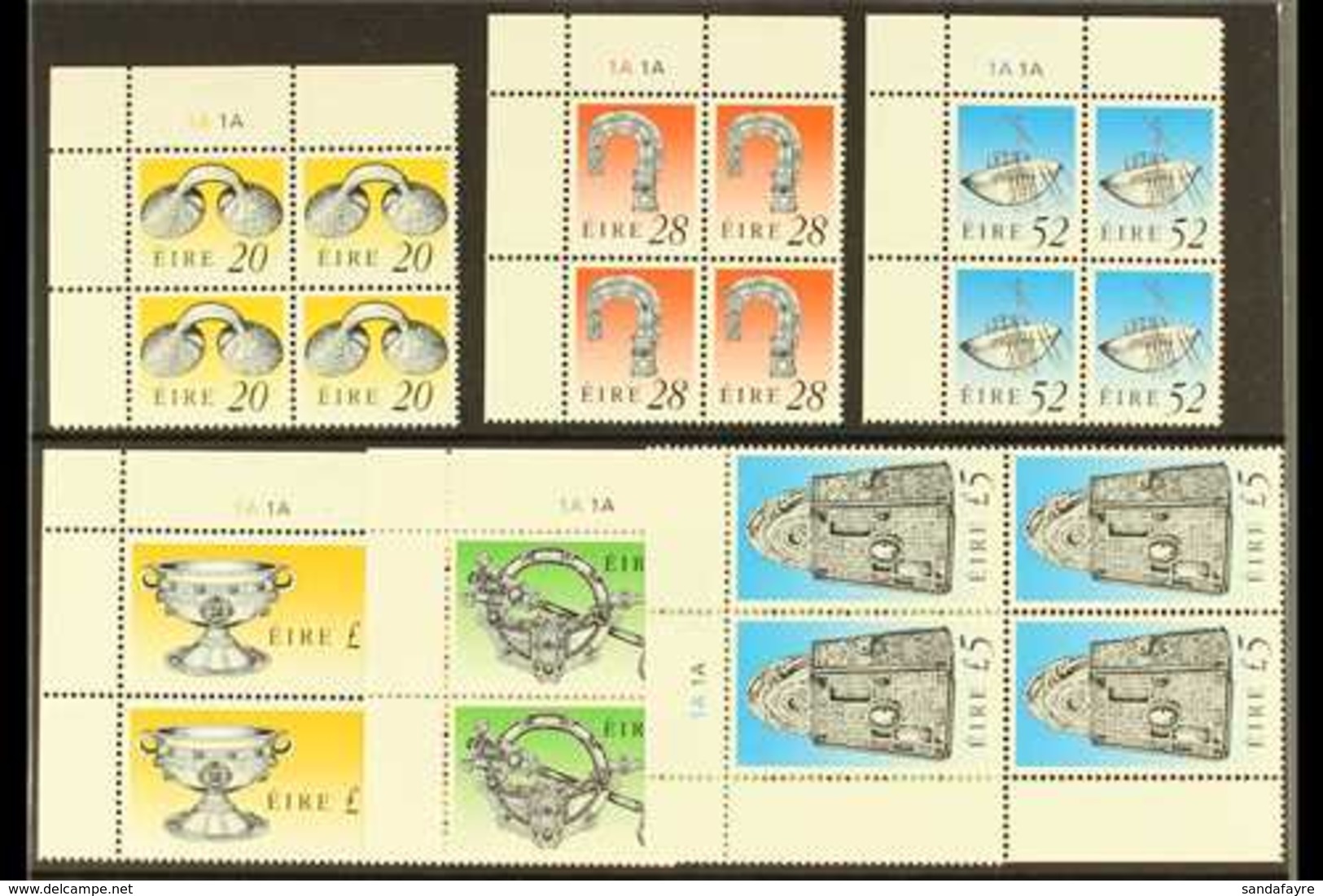 1995 ENSCHEDE PLATE BLOCKS  A Complete Set Of The Enschede Printed Heritage & Treasure Definitive Set, Hib D155/160 As 1 - Sonstige & Ohne Zuordnung