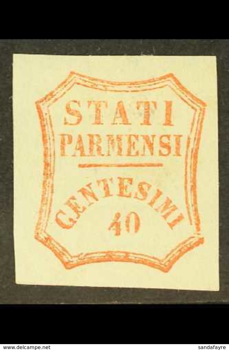 PARMA  1859 40c Pale Vermilion, Provisional Govt, Sass 17a, Very Fine150 Mint Appearance, Tiny Thin. Cat €1100 (£980) Fo - Ohne Zuordnung