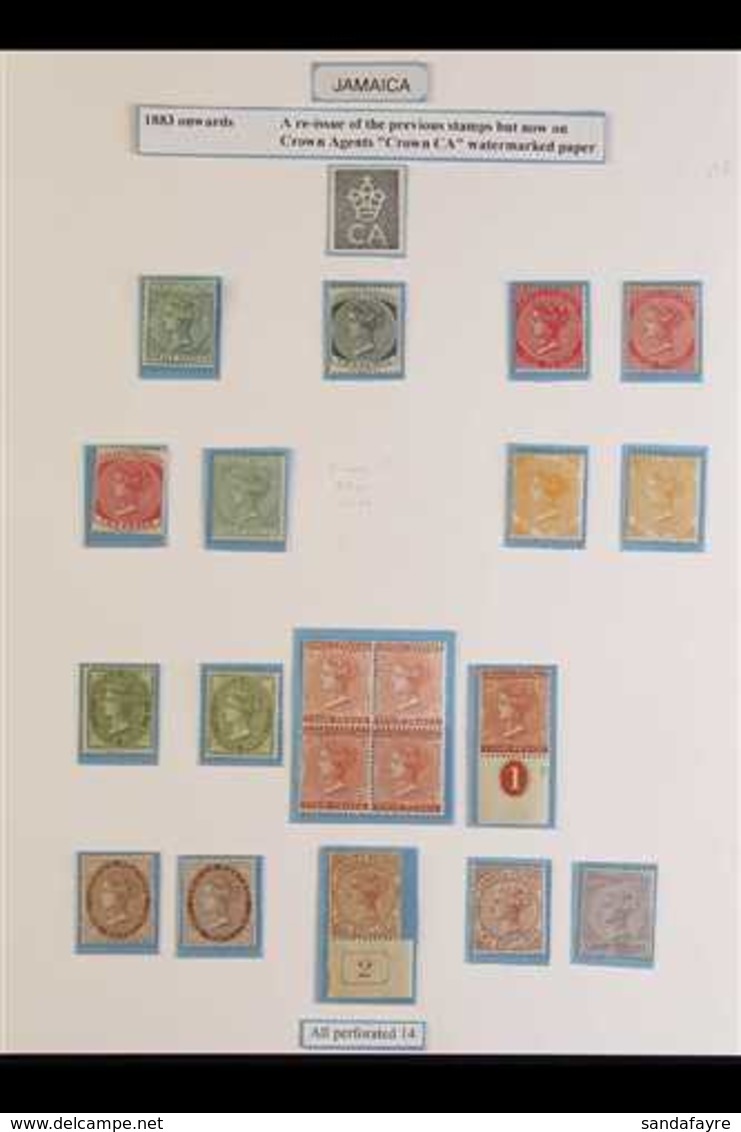 1883-87  Wmk Crown CA Small Collection Of Mint Stamps Being The Complete Set (without 1d Blue) Plus Most Of The SG Liste - Jamaica (...-1961)