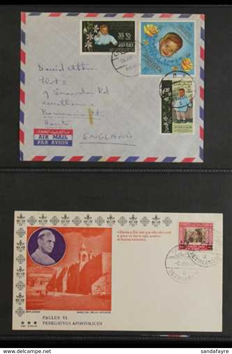 1964-1995 COVERS SELECTION  Presented In Protective Pages That Includes The 1963 4f On 12f Black & Carmine (SG 541) On C - Jordanien