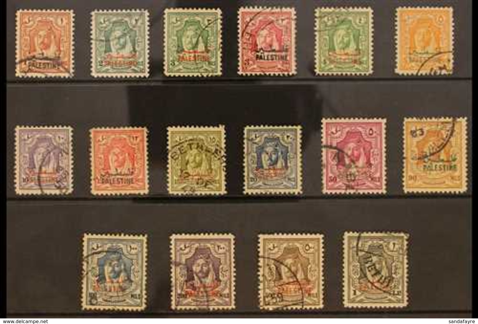 OCCUPATION OF PALESTINE  1948 Jordan Stamps Opt'd "PALESTINE", SG P1/16, Very Fine Used (16 Stamps) For More Images, Ple - Jordanien