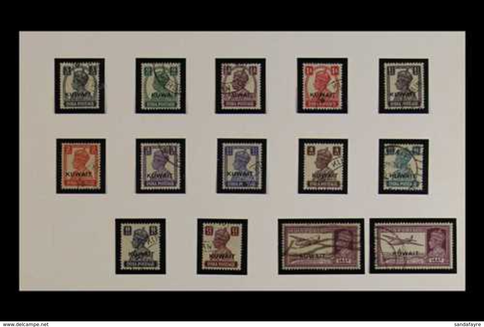 1945 - 1957 HIGHLY COMPLETE USED COLLECTION  Fresh And Attractive Collection Including 1945 Stamps Of India Ovptd Set, 1 - Kuwait