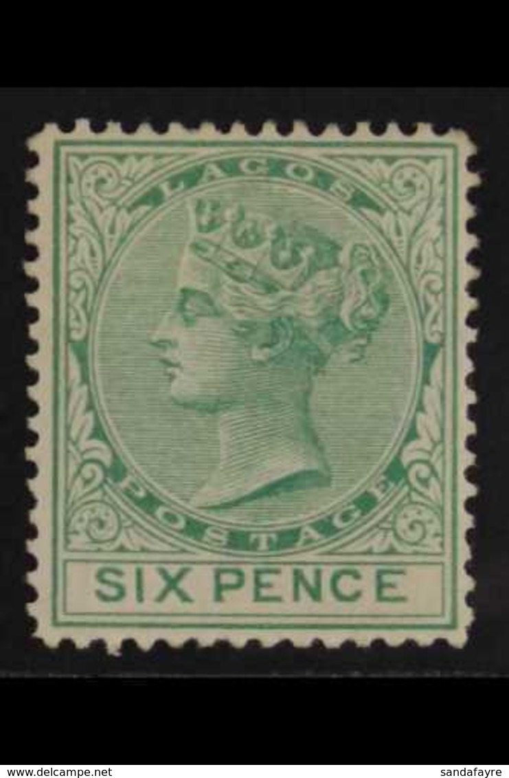 1876  6d Green, Wmk CC, Perf 14, SG 15, Very Fine Mint. For More Images, Please Visit Http://www.sandafayre.com/itemdeta - Nigeria (...-1960)