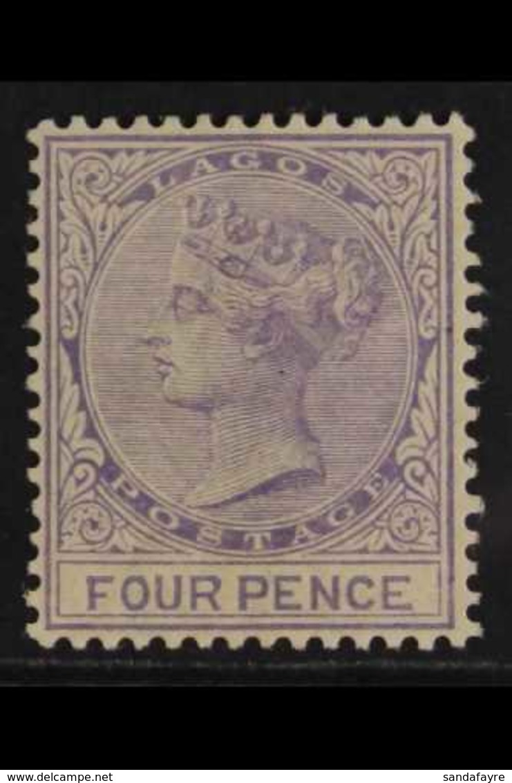 1884  4d Pale Violet, Wmk CA, SG 24, Very Fine Mint. Lovely Colour. For More Images, Please Visit Http://www.sandafayre. - Nigeria (...-1960)